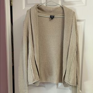 Eileen Fisher Beige Open-Front Cardigan